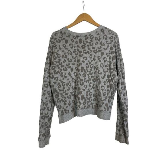 Rails Women Marlo Flocked Leopard Print Pullover Sweatshirt Size L Heather Gray - Picture 9 of 13